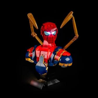Imagem de Mililier Light Kit for Lego Marvel Iron Spider-Man Bust 76326 Set, Compatible with Lego 76326 Building Blocks Model(Not Include Blocks Set)