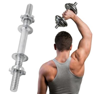 Imagem de Barra Halter 40cm Maciça 28mm Diametro Cromada Academia Rosca Rápida Treino em Casa Musculação