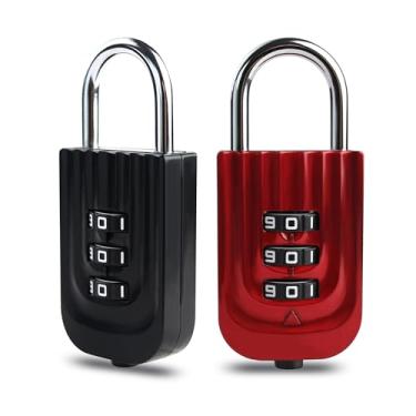 Imagem de UP Security Cadeado de armário de academia com código, fechadura de combinação pequena para armário, cadeado de combinação de 3 dígitos, cadeado combo para escola, estojo de armazenamento, cerca ao ar