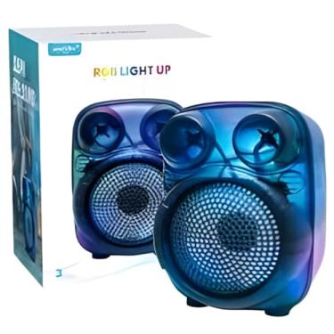 Imagem de Caixa de Som Bluetooth Portátil com LED RGB, Alto-Falante 3 Polegadas, Bateria Recarregável USB, Luzes Coloridas Rítmicas