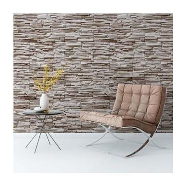 Imagem de Papel de Parede, Papel de Parede Adesivo Lavavel, Folhas Verde 3d para Salas de Estar e Quartospapel de parede,papel de parede para quarto(Pedras 0001,2 Metros)