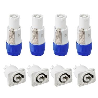 Imagem de ZBLZGP Conector Powercon Plugue NAC3FCA NAC3FCB Tomada NAC3MPA Cabo CA 20A 250V Adaptador de Alimentação para Luz de Palco LED Scre (pacote com 4 unidades)