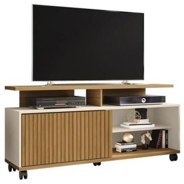 Imagem de Rack Bancada Tv 52 Pol 136 Cm Topazio Off White Cinamomo Bechara - BEC