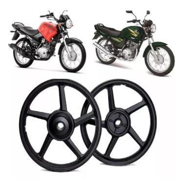 Imagem de Par Rodas Liga Leve 5 Palitos Ybr Factor 125 Freio Tambor - Fabreck