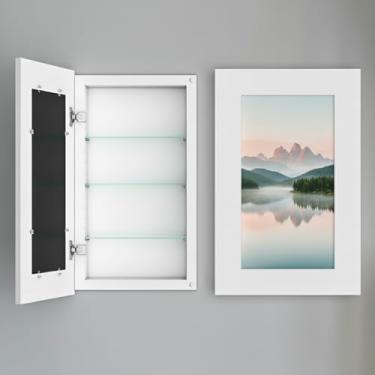 Imagem de Houseables Armário de remédios sem espelho, armário de remédios embutido, escondido na parede, sem espelho, moldura oculta, embutida, entre a inserção da prateleira, para armazenamento de banheiro 35