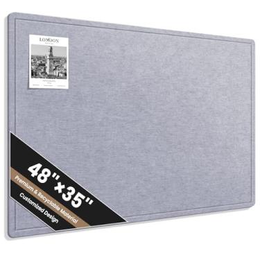 Imagem de Quadro de avisos grande, placa de cortiça de feltro de 122 x 91 polegadas com 40 pinos, quadro de pinos de feltro dobrável, quadro de exibição de fotos com fita autoadesiva para escritório, casa