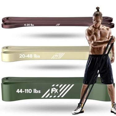 Imagem de Conjunto de faixas de puxar assistidas (pacote com 3) - Conjunto de faixas de resistência resistente - faixas longas para malhar em casa, faixas de fitness, pulseiras de levantamento de peso, faixas