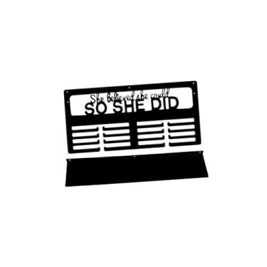 Imagem de Vaveren Suporte para medalhas Suporte para medalhas Fácil de instalar de ferro para armazenamento de parede Prateleira para troféus para golfe Ginástica