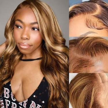 Imagem de Peruca vivehebe de 20 polegadas Body Wave Lace Front Human Hair 180% d