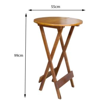 Imagem de Kit 2 Mesas Bistrô Dobraveis Em Madeira Padrão Com 4 Banquetas Altas - Mel - Marrom