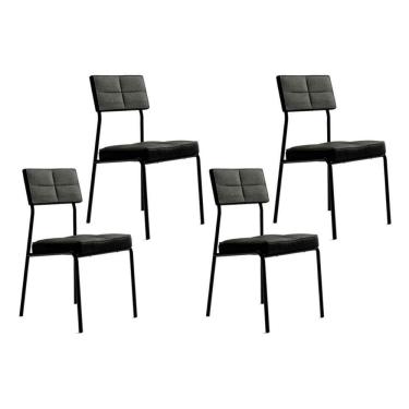 Imagem de Cadeira Sala De Jantar Neo 1740 Kit 4 Uni Preto-grafite - Preto - Carraro