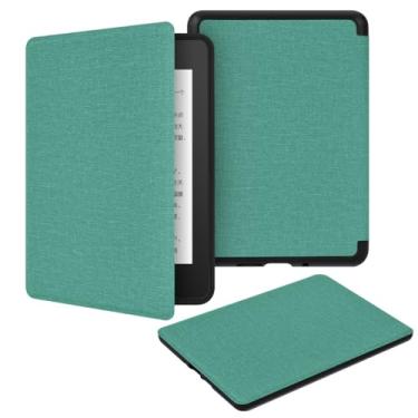 Imagem de Akacy Capa de textura de tecido para Kindle paperwhite de 15.2 cm 11 Geração (2022/2024, Modelos C2V2L3 e RS23CV). Capa traseira de borracha TPU de silicone flexível e fina, cantos de borda reforçada