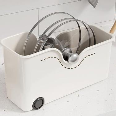 Imagem de aqxreight Organizador de Armário Muti Purpose Caixa de Armazenamento de Cozinha Tampa Estreita de Pote Organizador Bancadas Caixa de Especiarias Ranhura Em Formato de U para Armários de