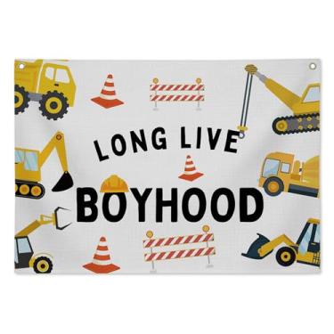 Imagem de Faixa de infância Long Live, decoração de parede de sala de jogos para quarto de crianças, placa de parede rústica de berçário para decoração de quarto de menino infantil, decoração de parede de