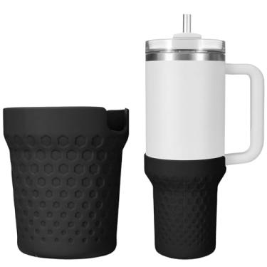 Imagem de LUMINFLY Stanley Capa protetora de silicone para copo de 1,134 g, padrão de colmeia antiderrapante com orifício para alça