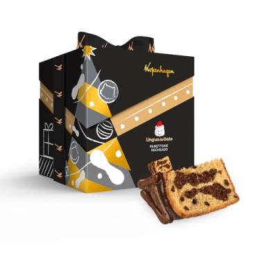 Imagem de Panettone Língua De Gato Exagero Kopenhagen Presente Natal, 834g Recheio de Chocolate ao Leite