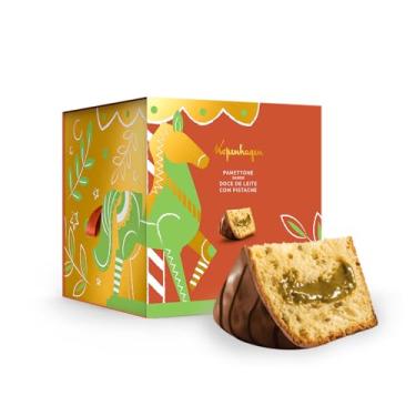 Imagem de Kopenhagen Panettone Doce de Leite com Pistache, Cobertura de Chocolate ao Leite, Decorado com Chocolate Amargo, 640g, Edição Especial Natal