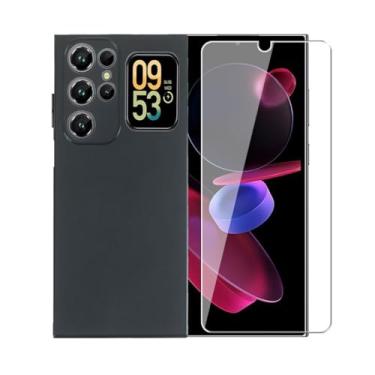 Imagem de WDMYLFTW Capa para Oukitel C62 Pro + película protetora de tela de vidro temperado - Capa protetora de TPU (preta)