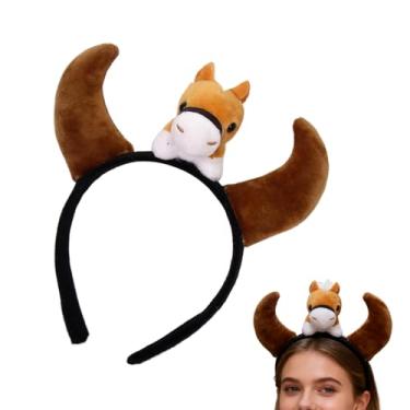Imagem de Faixas de cabeça de animais para crianças | Argola de cabelo com design de cavalo fofo - Fantasia de cosplay de animal - para festa temática de Natal