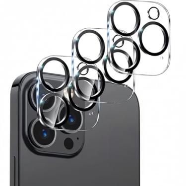 Imagem de Protetor de lente de câmera para iPhone 12 Pro Max de 6,7 polegadas, vidro temperado 9H, transparente HD, antiarranhões, compatível com capas, não afeta fotos noturnas, pacote com 3