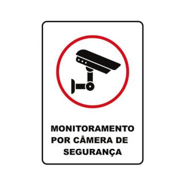Imagem de Placa Monitoramento Câmera Segurança Chapa Pvc 28X20Cm - Arte Seducao