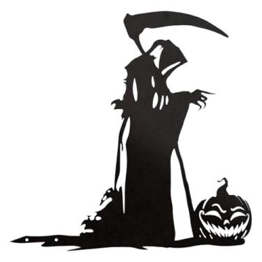 Imagem de Suporte de quintal assustador assustador, estatueta de morte com foice | Decorações de Halloween Sinais de quintal de Halloween ao ar livre,Decoração de sinalização de Halloween ao ar livre para supri