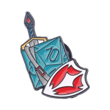 Imagem de Broche De Esmalte Em Forma De Dado D20 De Desenho Animado, Pin De Lape