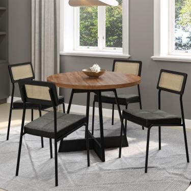 Imagem de Conjunto Sala De Jantar 4 Cadeiras Virginia Carraro Nogal