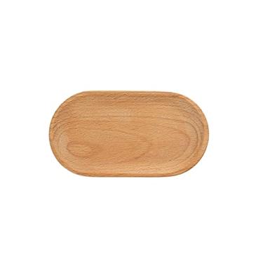 Imagem de JOYSIP Mini bandeja de exibição de joias de madeira - anel decorativo, travessa de bijuteria, bandeja pequena para chaves - brincos, colares, pulseira, suporte de relógio (oval)