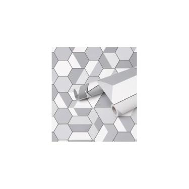 Imagem de Papel de Parede Adesivo PVC Estampa Tela Cinza, 5 Metros x 60cm, Impermeável, Autoadesivo, para Decoração de Ambientes