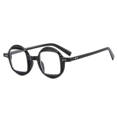 Imagem de Óculos de Sol Redondos Bicolores Estilo Punk Masculino com Lentes Transparentes Degradê e Rebites para Mulheres, Proteção UV400, Ideais para Esportes ao Ar Livre, Corrida e Ciclismo, Preto