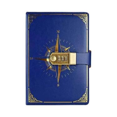 Imagem de Caderno Retro A5 Com Fecho, Diário De Viagem, Compasso, Caderno De Ano