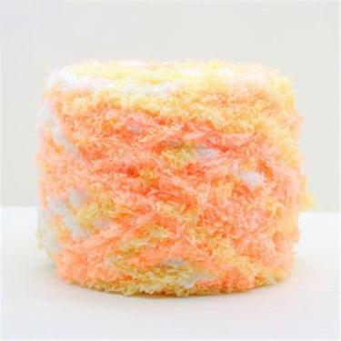 Imagem de 1 novelo macio e fofo para segmento de tricô, fio de poliéster tingido de 8 a 11,5 mm, fios coloridos de tricô à mão para crochê, xale, suéter, cachecol, tecido, bordado, crochê, cerca de 100 g/novelo