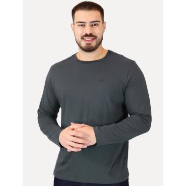 Imagem de Camiseta Ellus Masculina Manga Longa Cotton Fine Classic Midnight Blue Marinho-Masculino