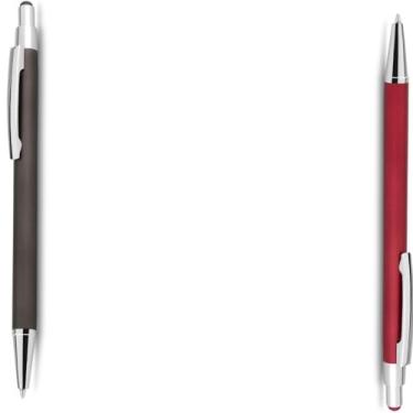 Imagem de Genérico Caneta Esferográfica Azul, Corpo em Papel Reciclado, com Ponta Touch Emborrachada, Escrita Geral, Kit com 2 Unidades (Prata e Preto)