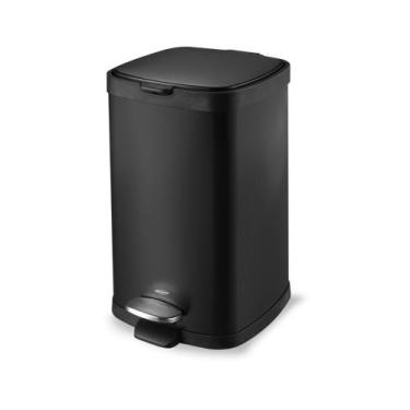 Imagem de Lixeira com Pedal e Balde Brinox Frame 12 Litros Aço Carbono Preto Bri