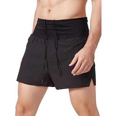Imagem de CIADAZ Shorts esportivos masculinos com forro com zíper bolso cintura shorts de corrida de ciclismo de secagem rápida