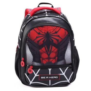 Imagem de Mochila Escolar Menino Bolsa Infantil Reforçada Promo Spider - Denlex,