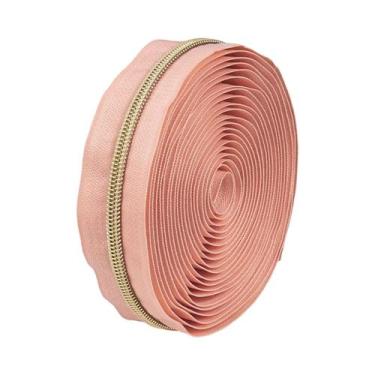 Imagem de Conjunto De Zíper De Nylon Cor Dopamina 45m Com 10 Puxadores Dentes Do