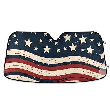 Imagem de Guarda-sol de carro bandeira americana, para-sol dobrável para para-brisa de carro, acessórios para janela de carro