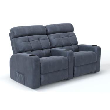 Imagem de Sofá 2 Lugares Reclinável Elétrico Em Tecido Suede Linha Cinema