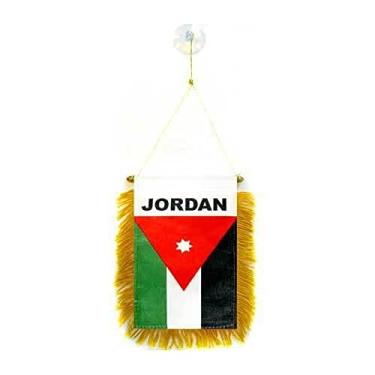 Imagem de Jordan Mini Banner 15 x 10 cm - Pingente jordaniano 15 x 10 cm - mini faixas 10 x 15 cm gancho com ventosa - Drapeau Jordanie AZ FLAG