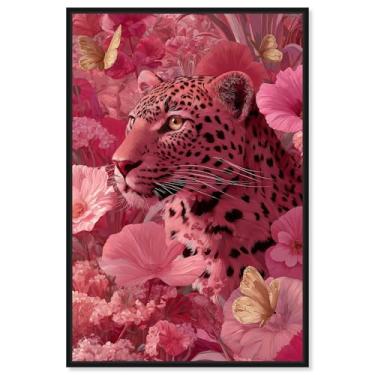 Imagem de Roseate Realm Roamer Impressão em Tela Rosa Decoração de Parede por Art Remedy, Moldura Preta, 50 x 76 cm