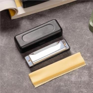 Imagem de Gaita para adultos iniciantes 10 furos chave de gaita diatônica de C, chave C de órgão de boca de metal