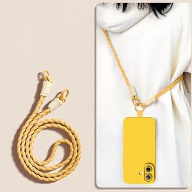 Imagem de Capa de silicone líquido para iPhone 16E 14 15 16 Plus 12 11 13 Pro Max Mini X XR XS MAX com alça de pulso e cordão, capa macia, amarelo, para iPhone 13 Pro