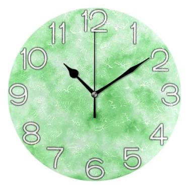 Imagem de GAIGEO Relógio de parede decorativo analógico para quarto e cozinha, operado por bateria, silencioso, decoração de parede moderna para sala de estar, número de relógio branco com Kedu, 25 cm