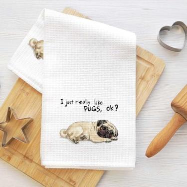 Imagem de Toalhas de cozinha Hot Khabby Dog, toalha de prato decorativa de microfibra absorvente com estampa de animais engraçados, toalhas de mão de waffle para cozinha, casa, banheiro, presentes para amantes