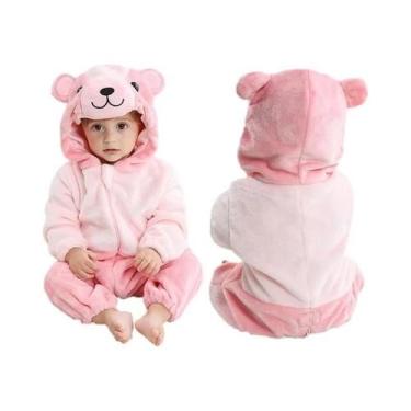 Imagem de Macacão De Flanela Unissex Com Capuz Para Bebês, Pijamas De Inverno, B