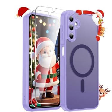 Imagem de LeYi Capa de telefone para Galaxy A14-5G: Capa compatível com Samsung Galaxy A14 5G com 2 protetores de tela, carregamento sem fio, fosco, translúcido, macio e à prova de choque, fundo para A14