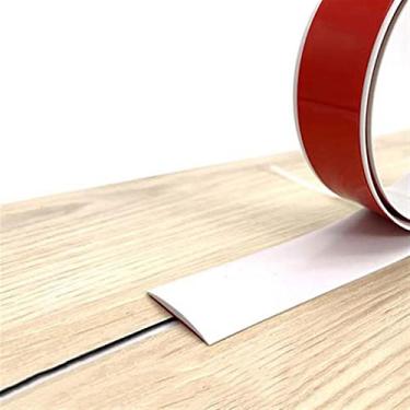 Imagem de GQQGSHOP Tiras de cobertura de piso de 1 m, tiras de transição de piso, barras de limite, tiras de união de piso de perfil de transição de PVC autoadesivas, tira divisória de porta, divisor de piso